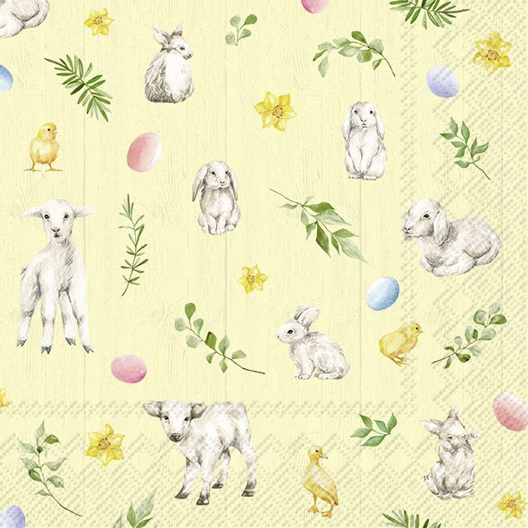 IHR Napkins Lammy & Friends Yellow