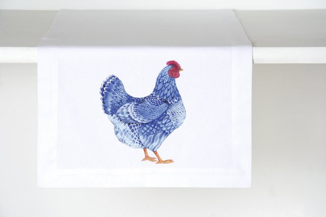 IHR Table Runner Blue Plumage