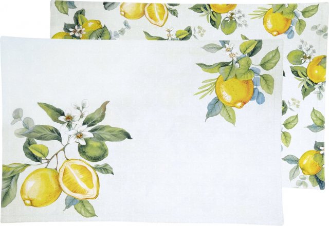 IHR Placemat Lemon Wreath Mint