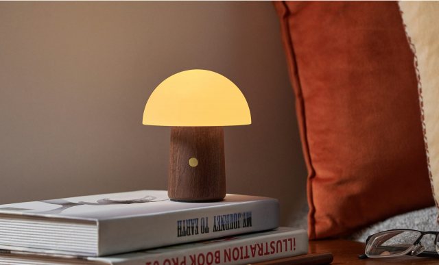 Gingko Gingko Mini Alice Mushroom Lamp Walnut