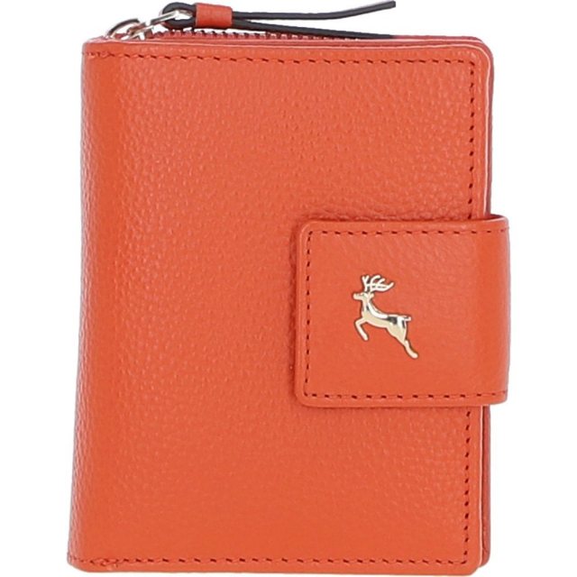 Ashwood Leather RFID Purse with Zip and Stud Closure Orange X-30