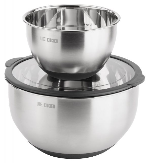 Luxe Kitchen Set of 2 Stainless Steel Mixing Bowls