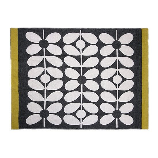Orla Kiely Portmeirion Herringbone Shetland Wool Throw - Gold