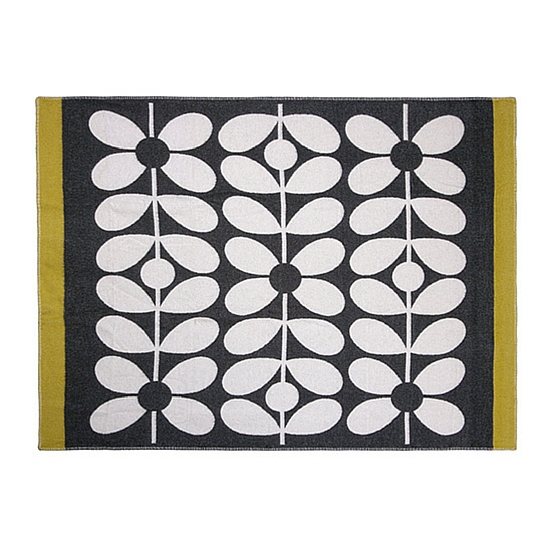 Orla Kiely Portmeirion Battery Merino Wool Throw - Slate