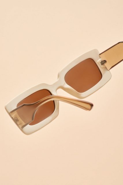 Powder UK Limited Edition Andi sunglasses in bold print hard case-NWT Powder Limited Edition Andi Sunglasses - Terracotta | At  main image 4