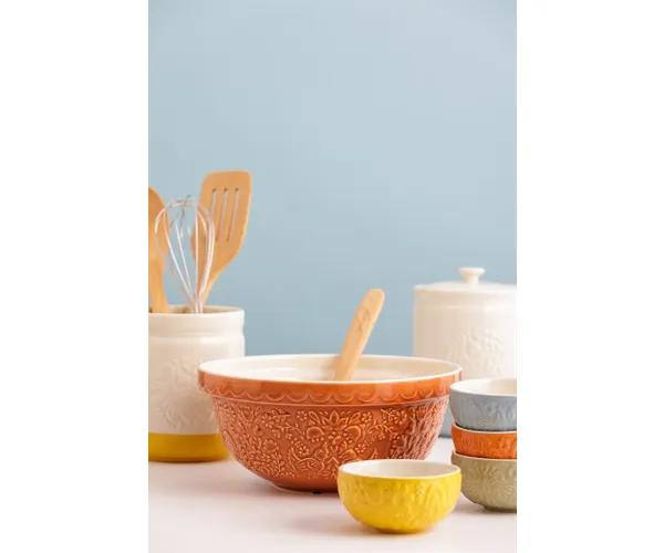 Mason Cash Home to Roost Bol à mélanger | Bol en faïence de 29 cm avec motif poule et coq en relief | Capacité de 4 L | Ustensiles de cuisson classiques