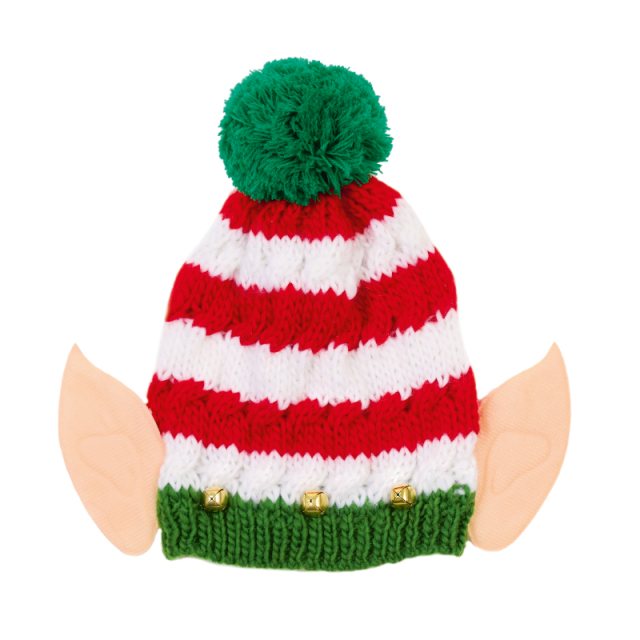 Premier Christmas Knitted Elf Bobble Hat with Ears