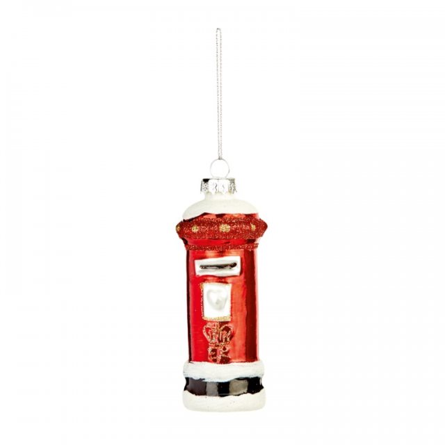 Premier Glass Red Letterbox Christmas Bauble