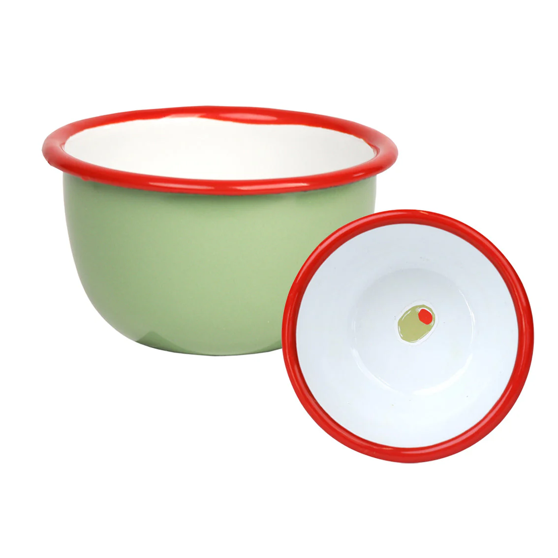 Talking Tables Bon Appetit Enamel Bowl Olive 10cm