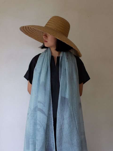 Oats & Rice Strokes Print Cashmere Sarong Mint Blue