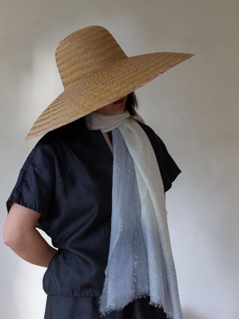 Oats & Rice Hana Dip Dyed Cashmere Shawl Sky Blue