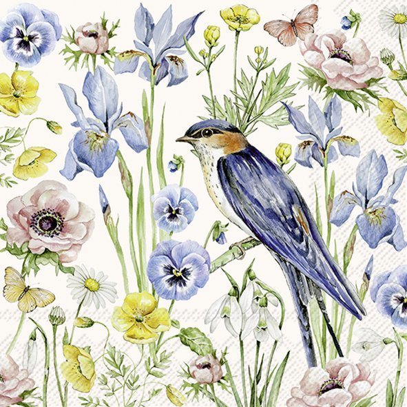 IHR Napkins Spring Blooms Cream
