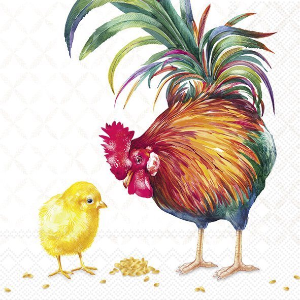 IHR Napkins Rooster & Chick
