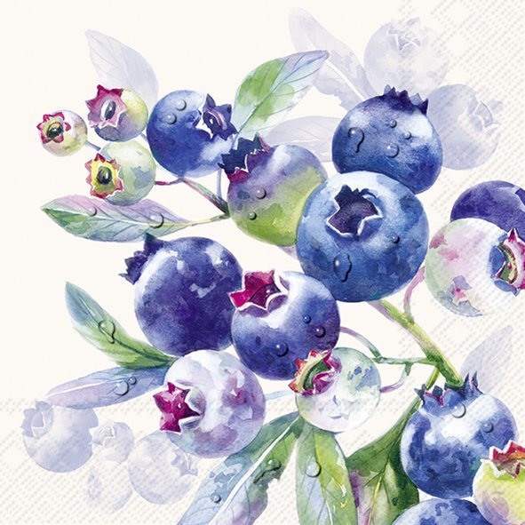 IHR Napkins Blueberry Fruits Cream