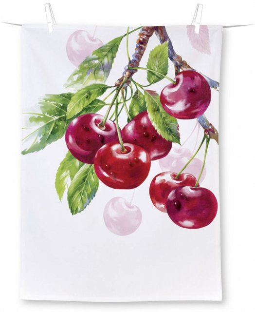 IHR Tea Towel Cherry Fruits Cream