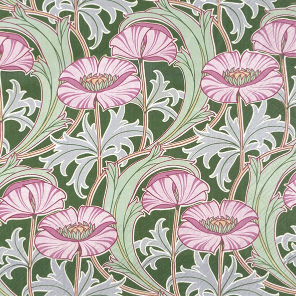IHR x V&A Napkins Otherworldly Flowers Green