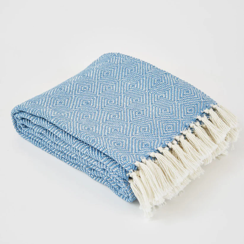 Weaver Green Diamond Cobalt Blanket