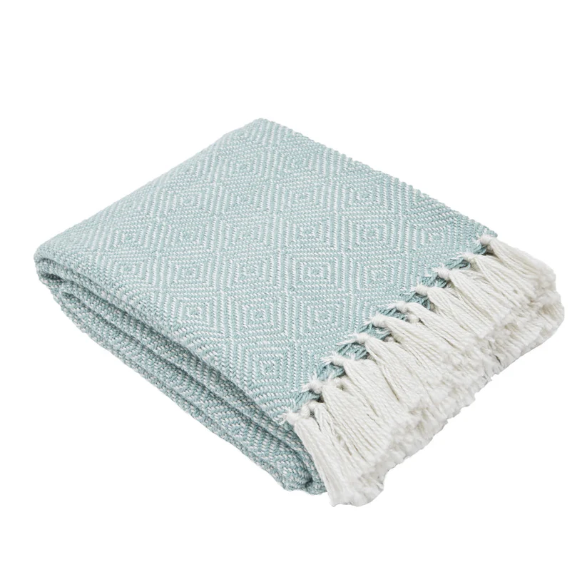 Weaver Green Diamond Teal Blanket
