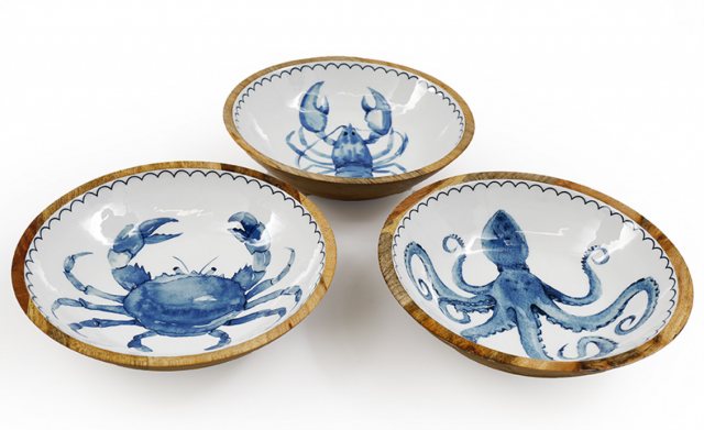 Sealife Enamelled Bowl 30cm