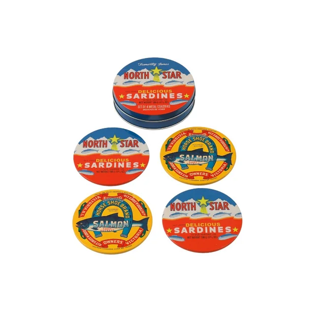 Sardines Tin Coasters Set of 4