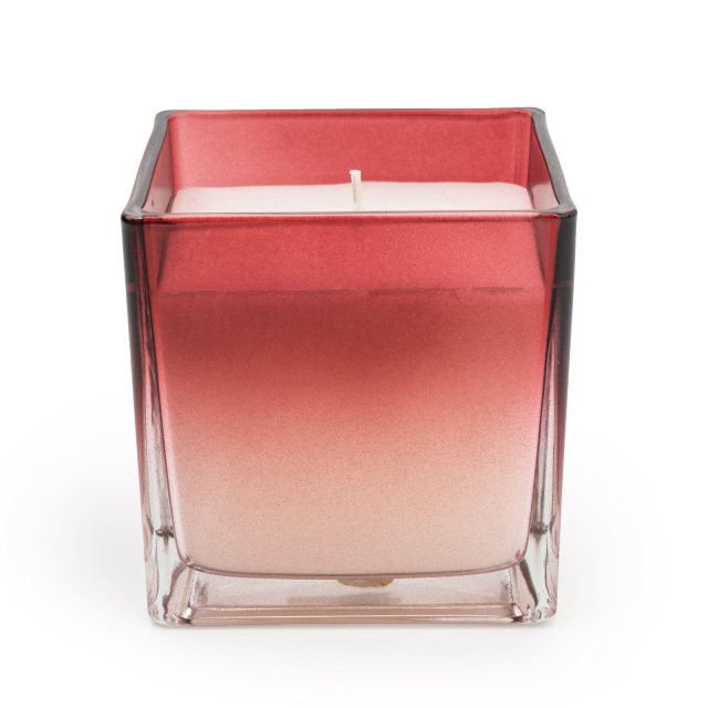 Ombre Medium Glass Candle Red - Pomegranate & Cassis