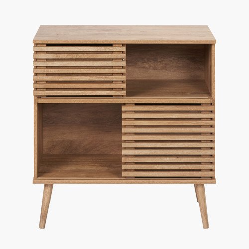 Pacific Larvik Natural Eucalyptus Wood 2 Door 2 Shelf Unit