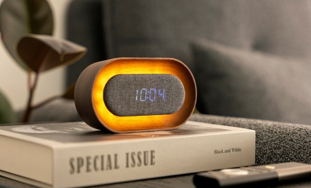 Gingko Lumos Clock - Oval Walnut