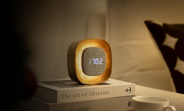 Gingko Lumos Clock - Square White Ash