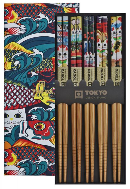 Tokyo Design Studio Chopsticks Giftset 5 Pack - Lucky & Koinobori