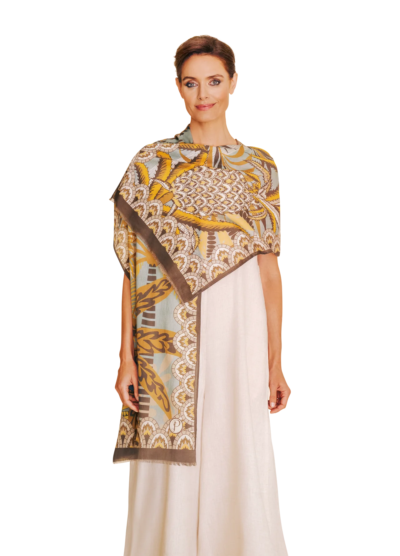 Powder Cotton Scarf - Patterned Palms
