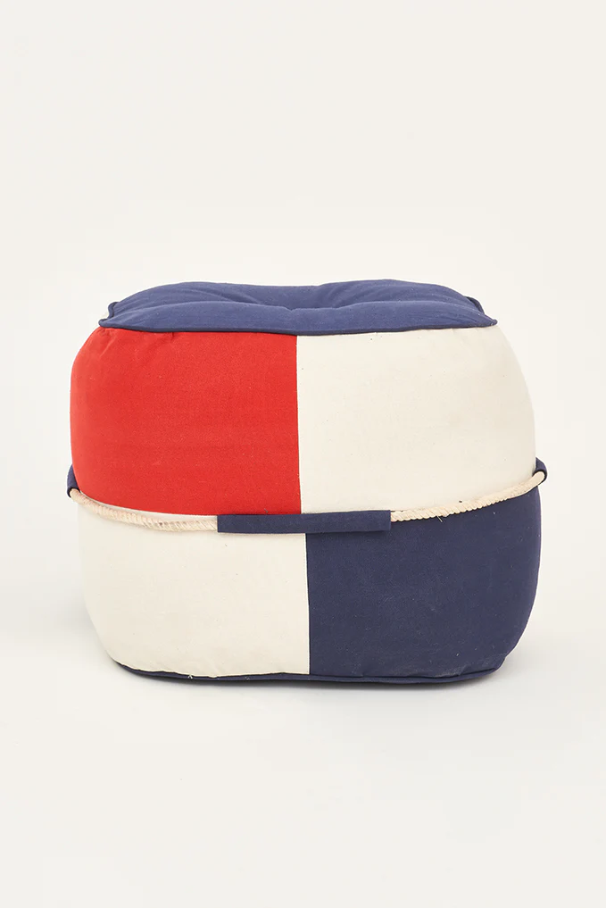 Batela Cotton & Rope Nautical Pouffe
