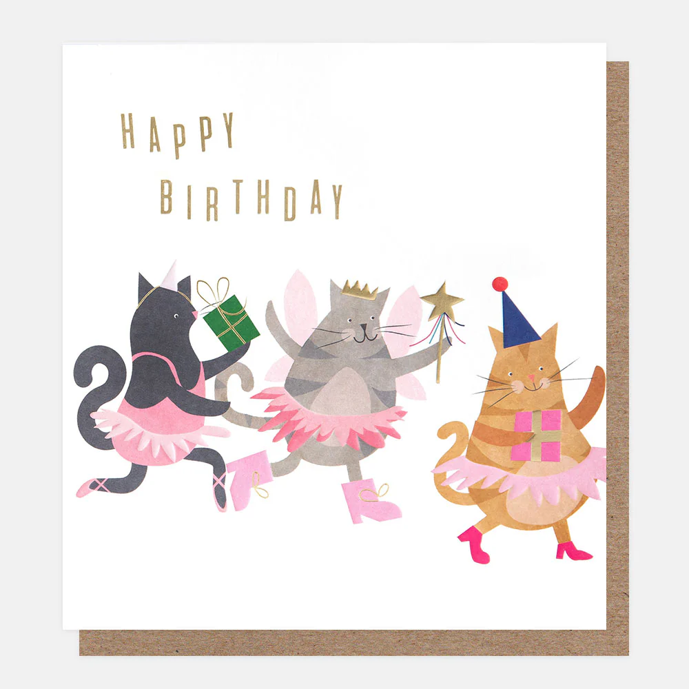 Caroline Gardner Cats In Tutus Birthday Card