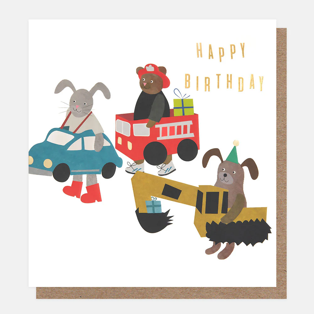 Caroline Gardner Animals In Dress Up Happy Birthday Card