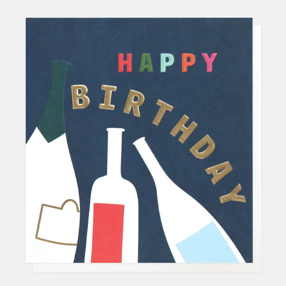 Caroline Gardner Wine Bottles Birthday Card
