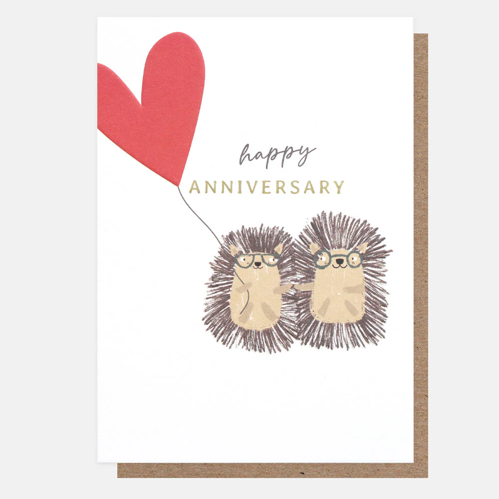 Caroline Gardner Hedgehogs & Heart Anniversary Card