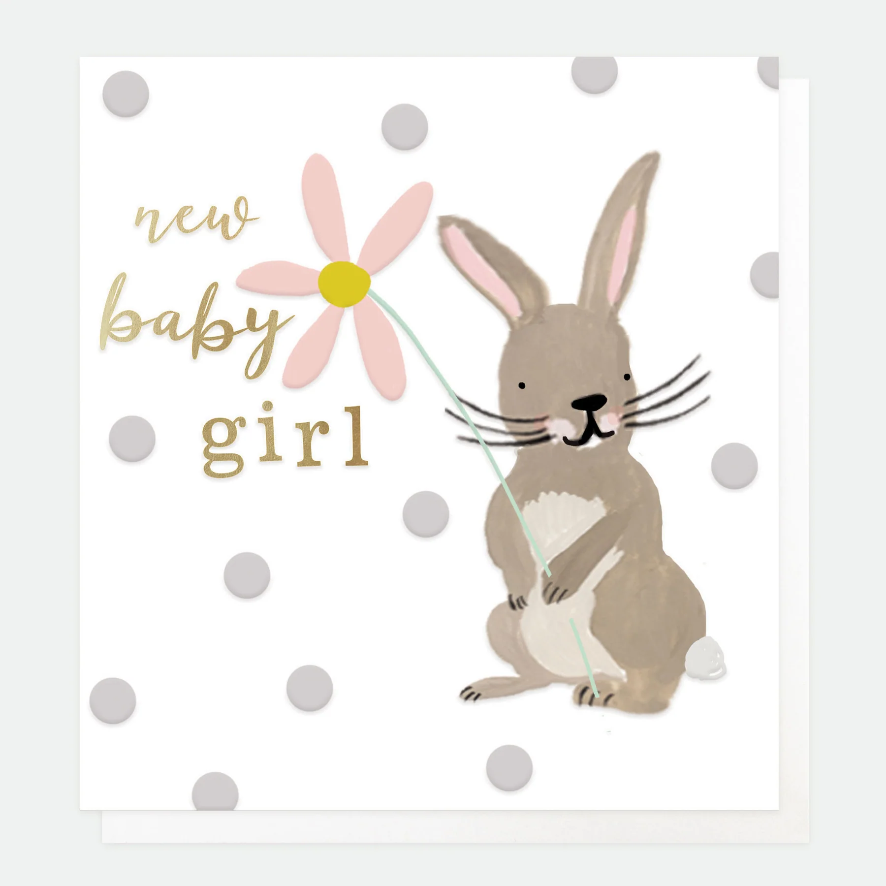 Caroline Gardner Baby Girl Rabbit New Baby Card