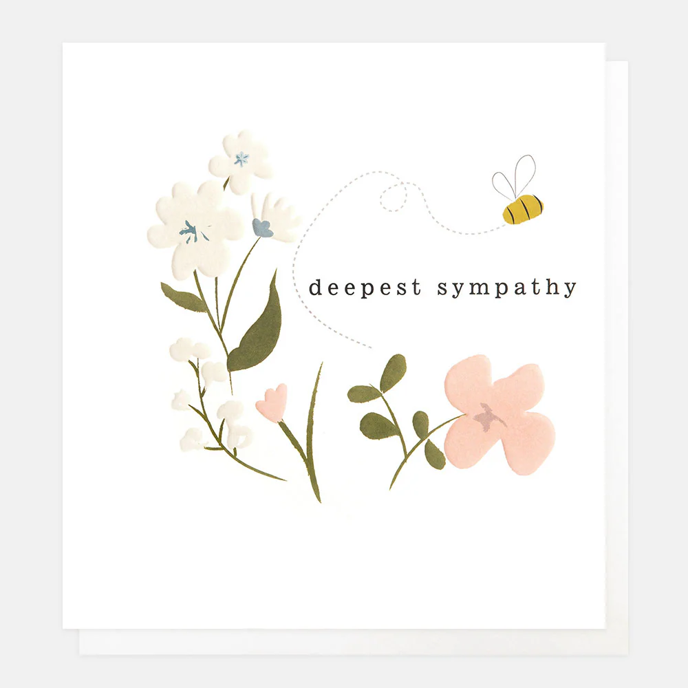 Caroline Gardner Flowers & Bee Deepest Sympathy Card