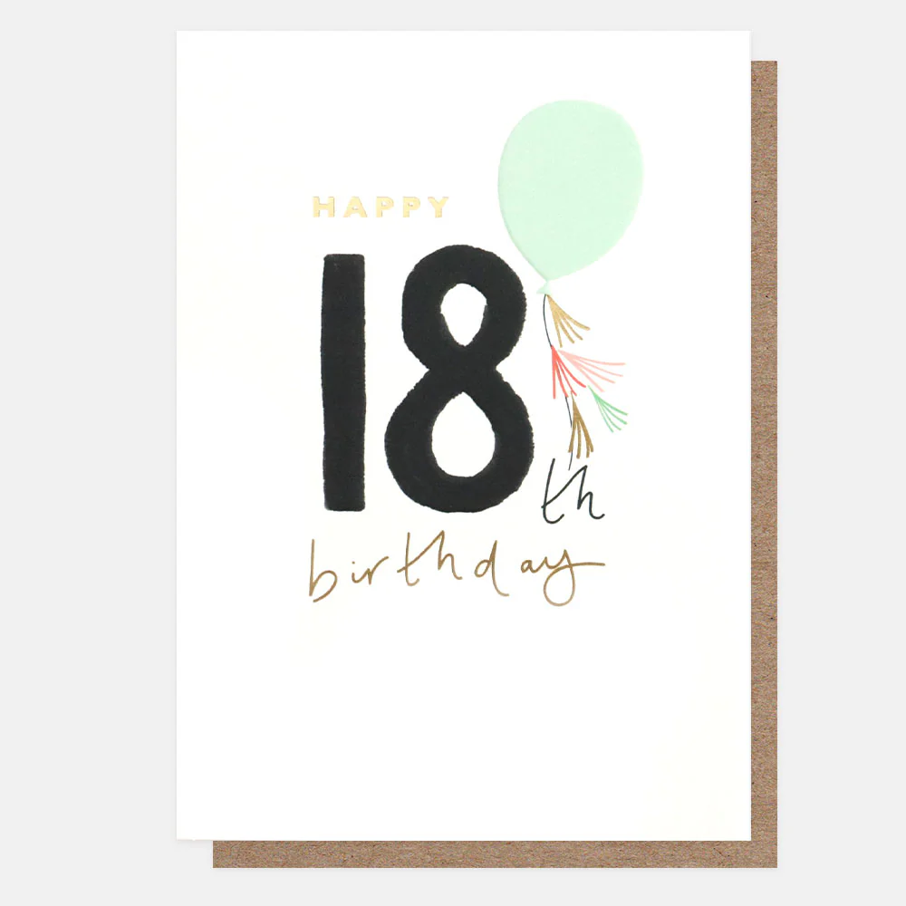 Caroline Gardner Balloon Happy 18th Birthday Card