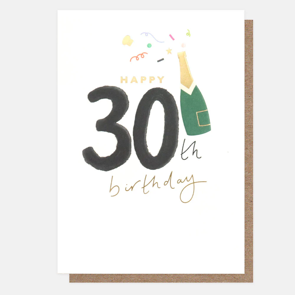 Caroline Gardner Champagne 30th Birthday Card