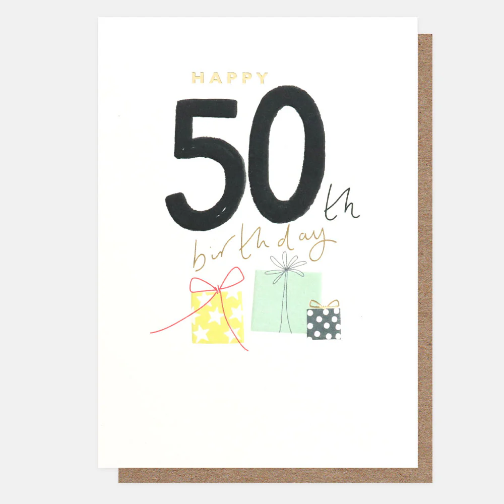 Caroline Gardner Presents 50th Birthday Card