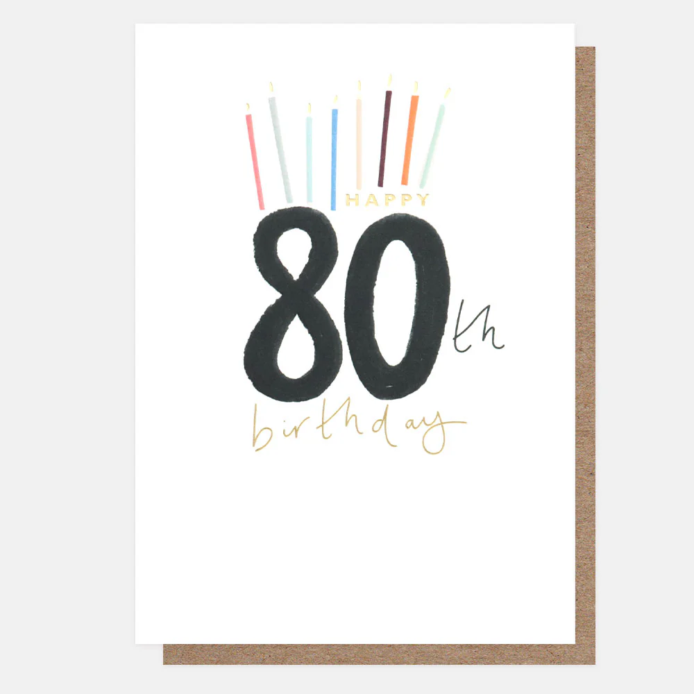 Caroline Gardner Candles 80th Birthday Card