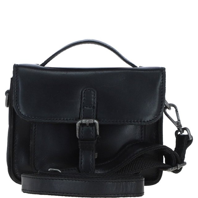 Ashwood Leather Mini Crossbody Satchel Bag - Black P-61