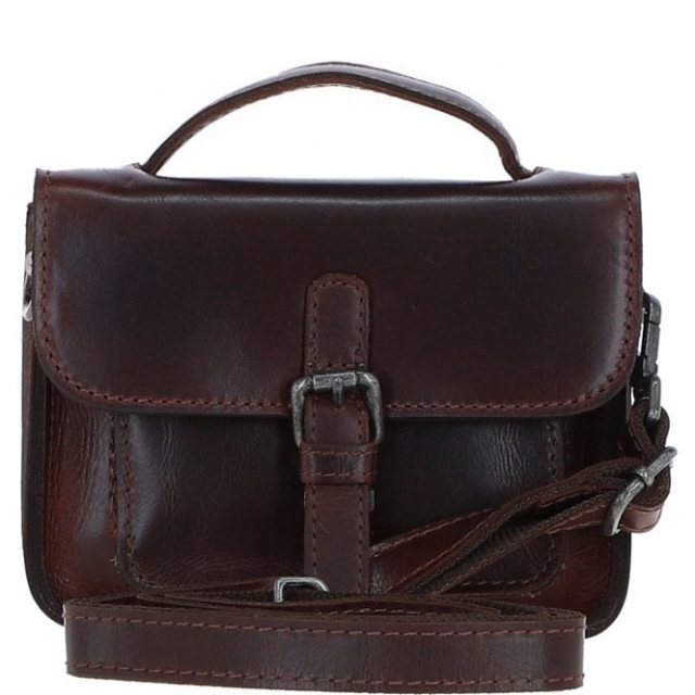 Ashwood Leather Mini Crossbody Satchel Bag - Brandy P-61