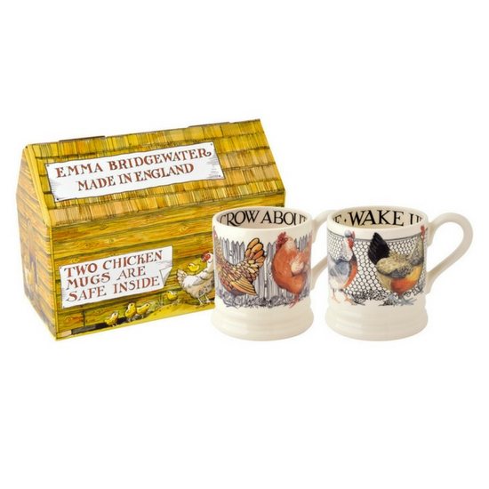 Emma Bridgewater Hen & Toast S/2 0.5pt Mug