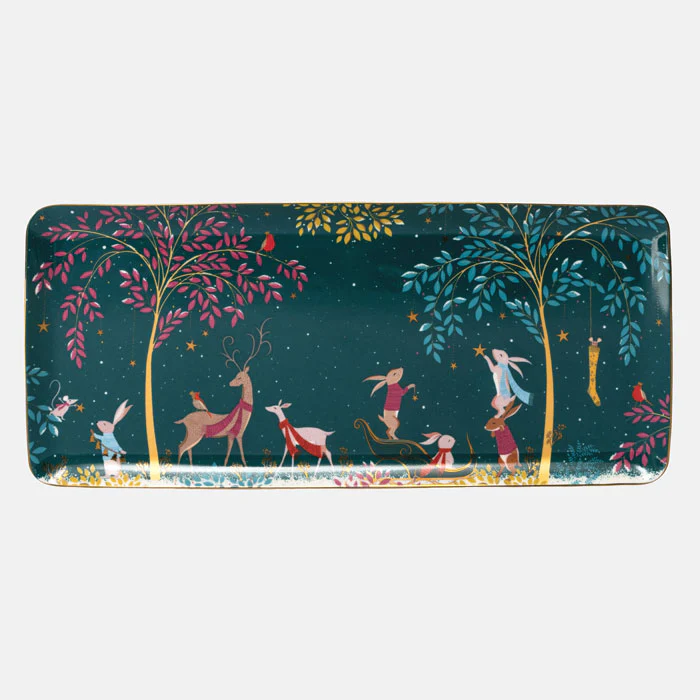Sara Miller Woodland Tales Sandwich Tray Deer & Robin