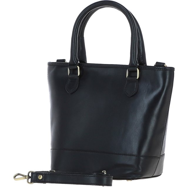 Ashwood Leather Small Bucket Bag Black V86B