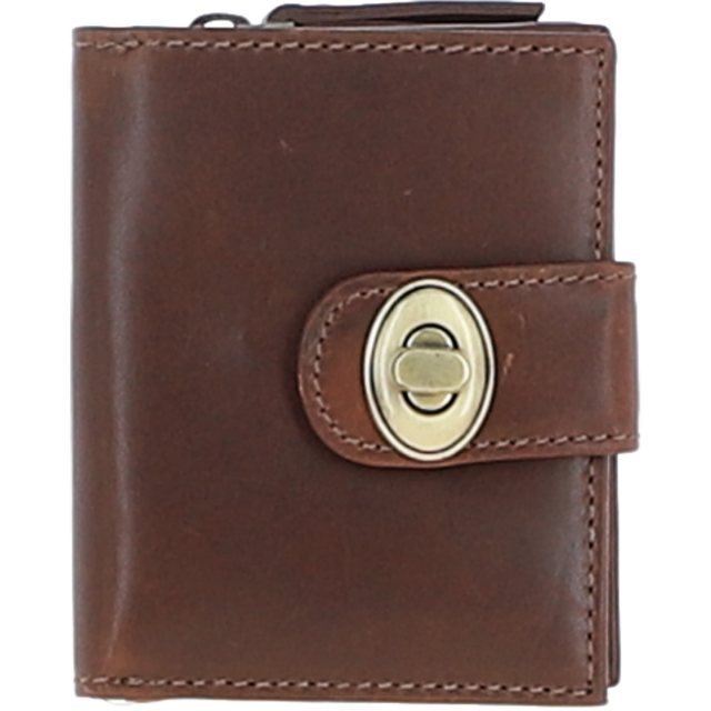 Ashwood Leather Lock Purse Brown V90