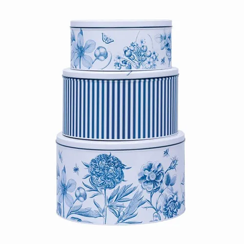Sanderson Etching & Roses Set of 3 Cake Tins