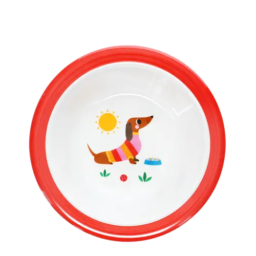 Rex London Children's Melamine Bowl - Sunny Sausage Dog
