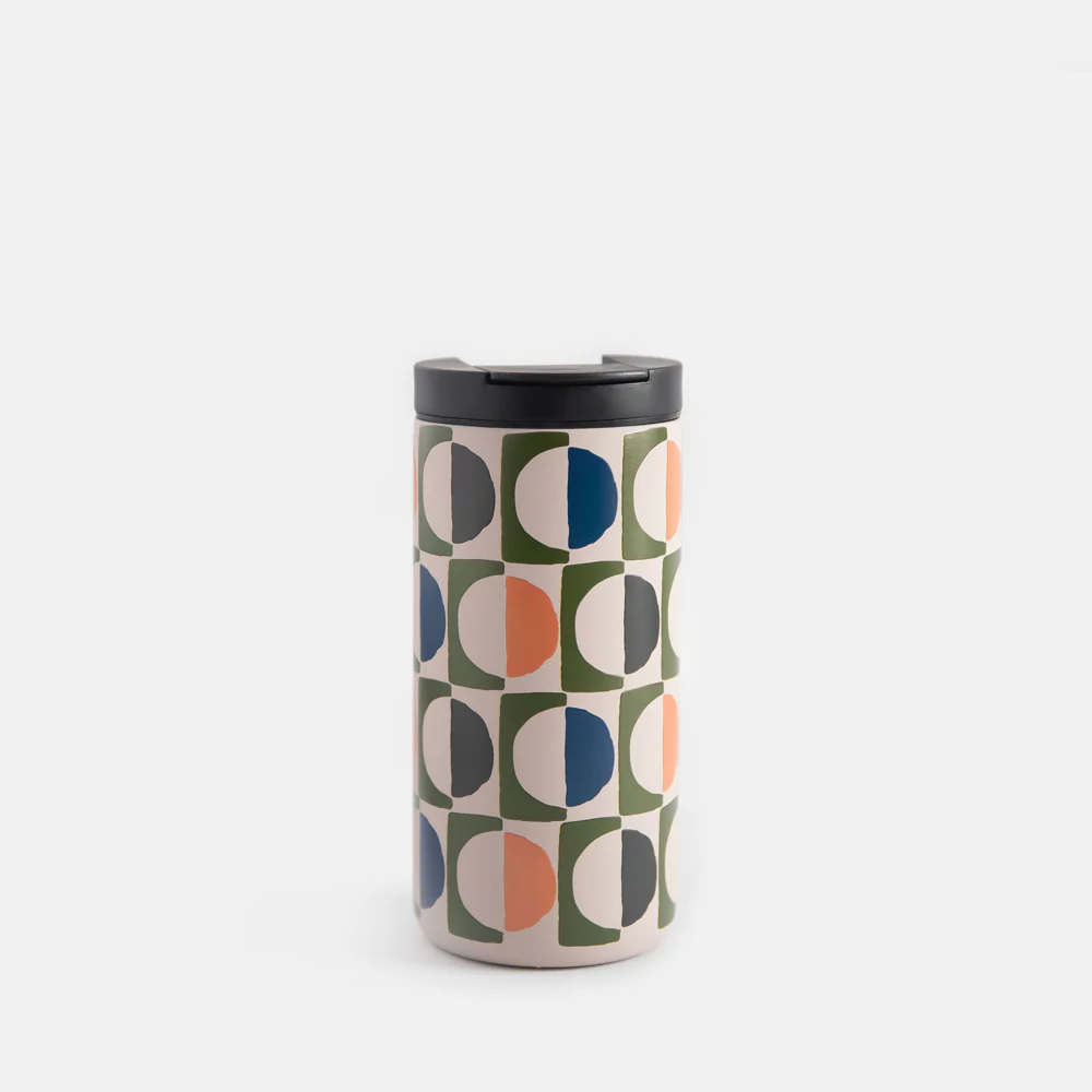 Caroline Gardner Geo Circles Stainless Steel Travel Mug